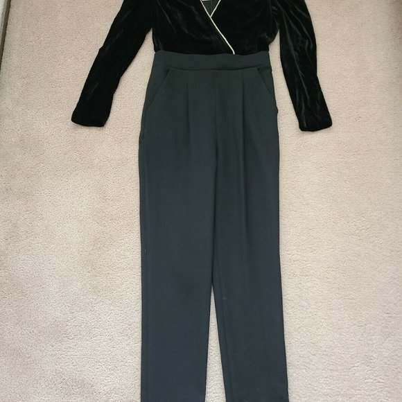 VERONICA BEARD CLEO Crystal-embellished velvet Jumpsuit Sz 6 - Picture 3 of 12